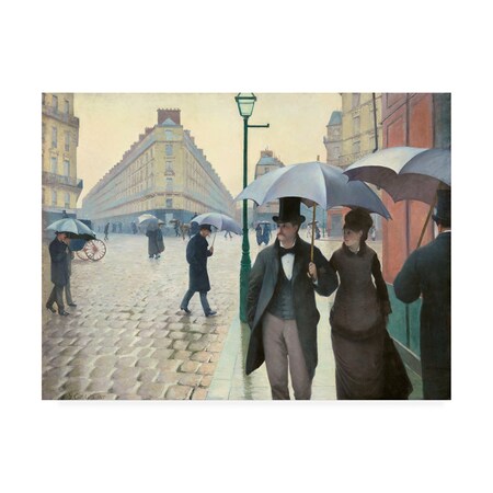 Gustave Caillebotte 'Paris Street On A Rainy Day' Canvas Art,24x32